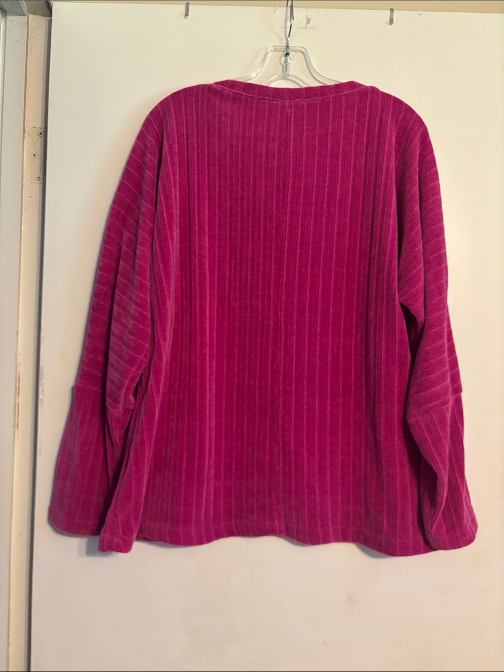 Chenault Plush Ribbed Crewneck Sweater - Berry Pink XL Excellent Condition - Picture 5 of 5